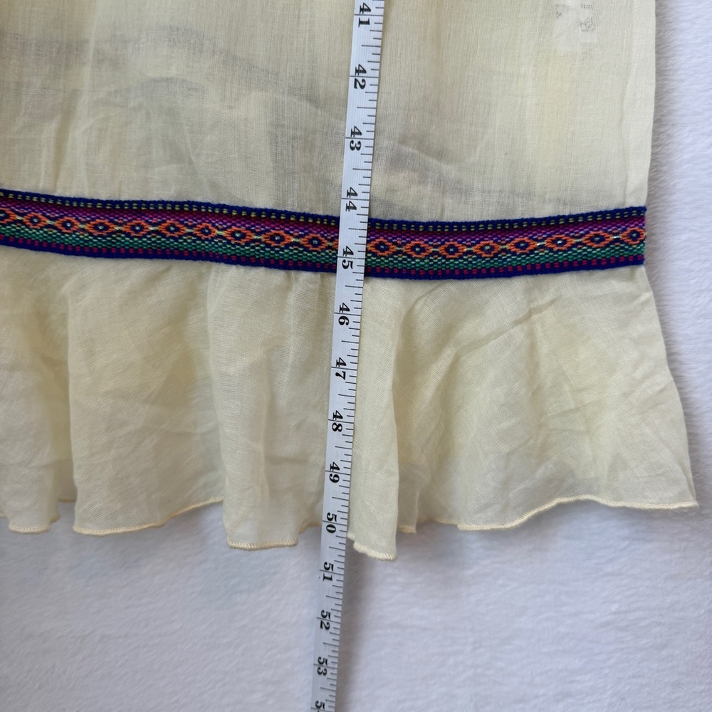 Pitusa womens off white sheer Sorbet eve tiered flowy cotton dress size petite - Picture 10 of 10